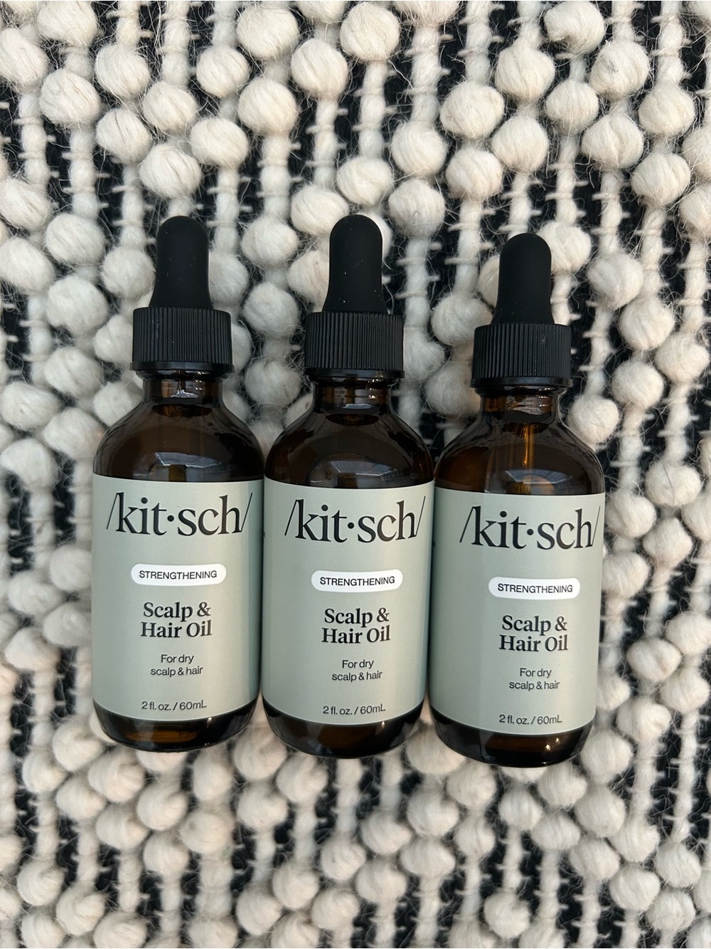Kitsch Scalp & Hair Oil Bottles — Sage Green Labels